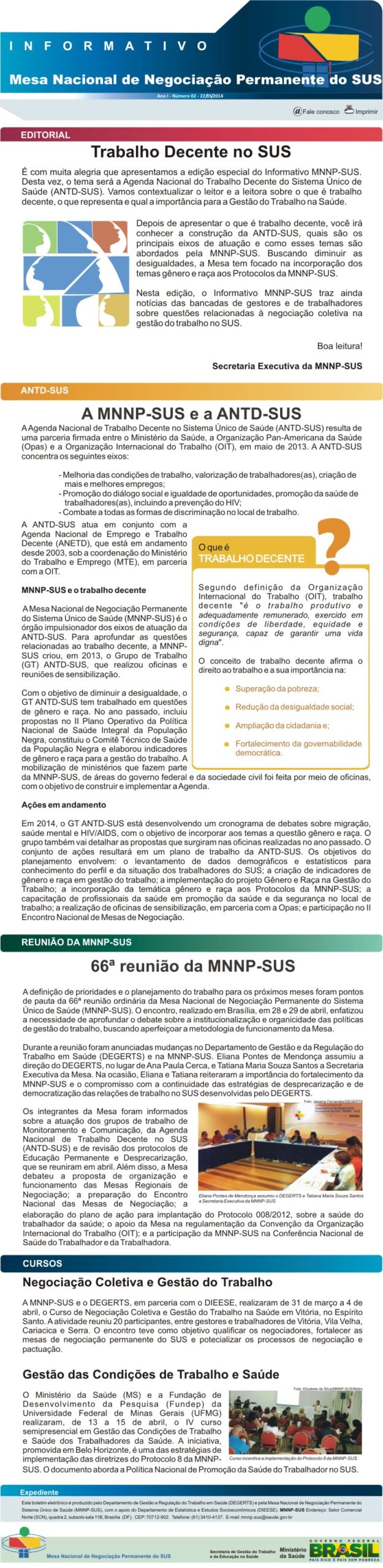 Confira o informativo da Mesa Nacional de Negociação Permanente do SUS