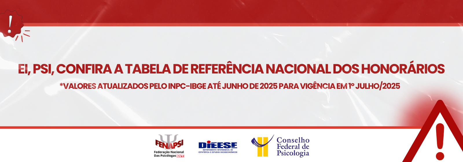 Tabela de Honorários dos (as) Psicólogos (as) – Vigência a partir de Julho/2025